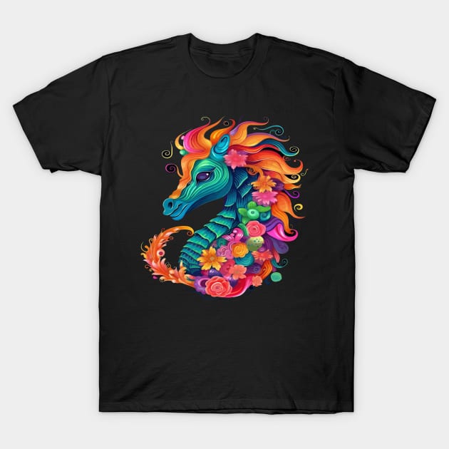 Seahorse Smiling T-Shirt by JH Mart